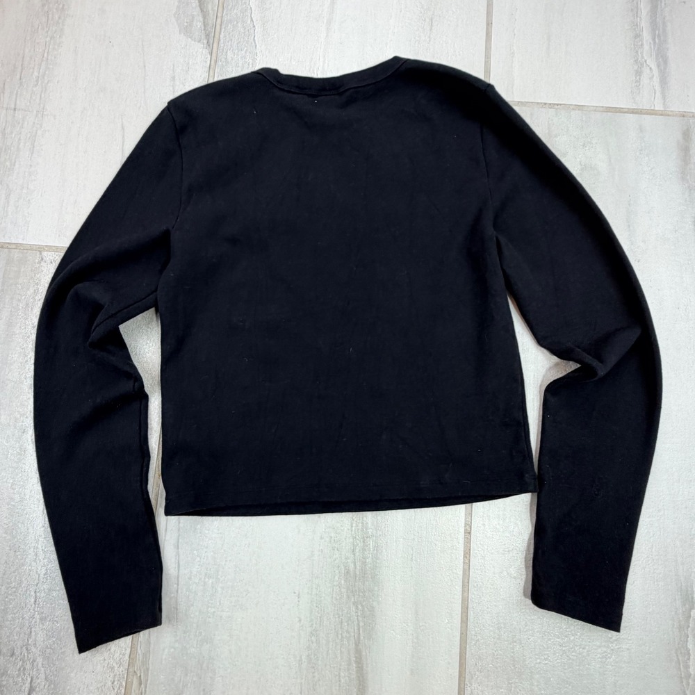 Sunday Best Aritzia Black Long Sleeve Crewneck Top Medium - Picture 5 of 6